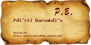 Pártl Barnabás névjegykártya