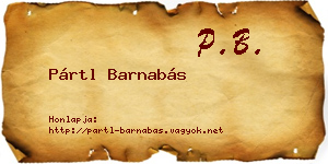 Pártl Barnabás névjegykártya